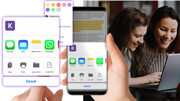 Image of a user sharing notes on their phone